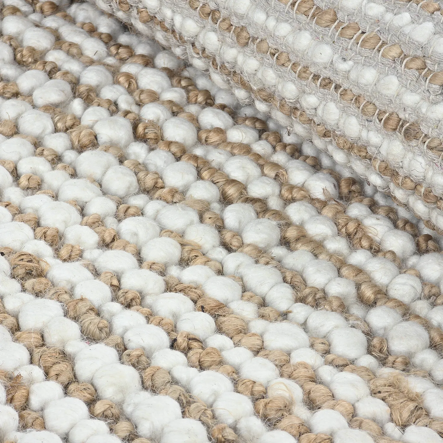 Jutový koberec - Bally Jute/wool Bubble (příroda/bílá)