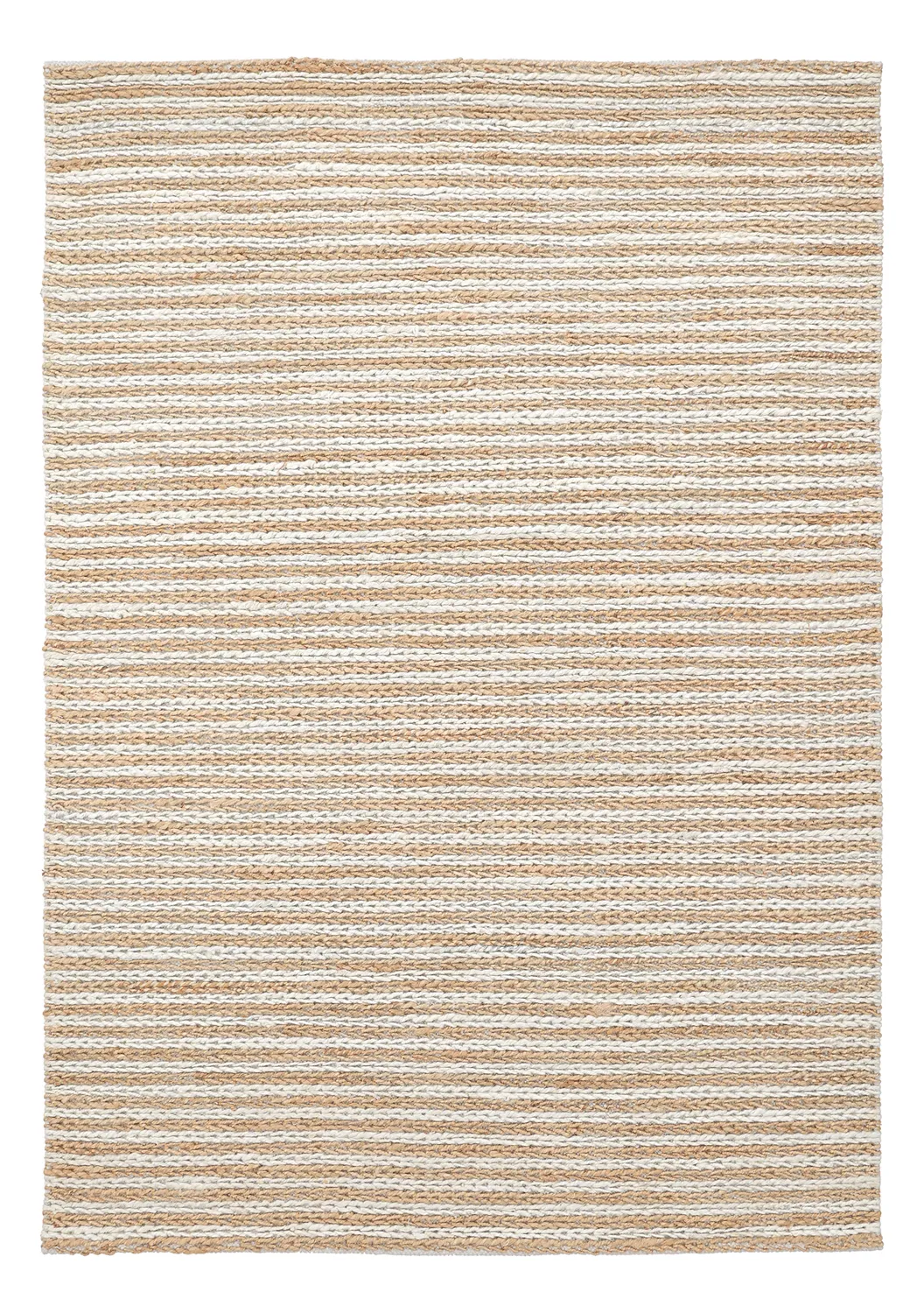 Jutový koberec - Howrah Braided Jute (příroda/bílá)