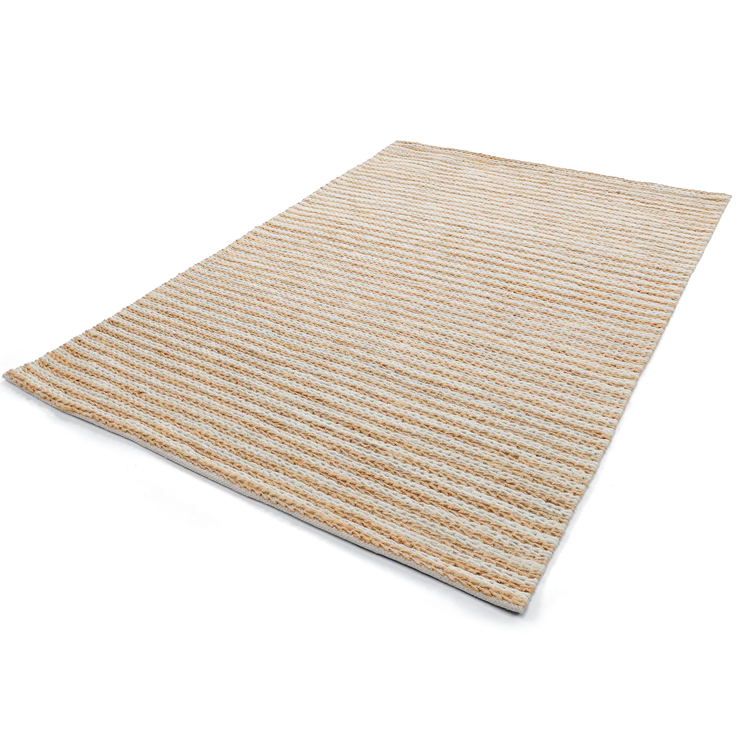 Jutový koberec - Howrah Braided Jute (příroda/bílá)
