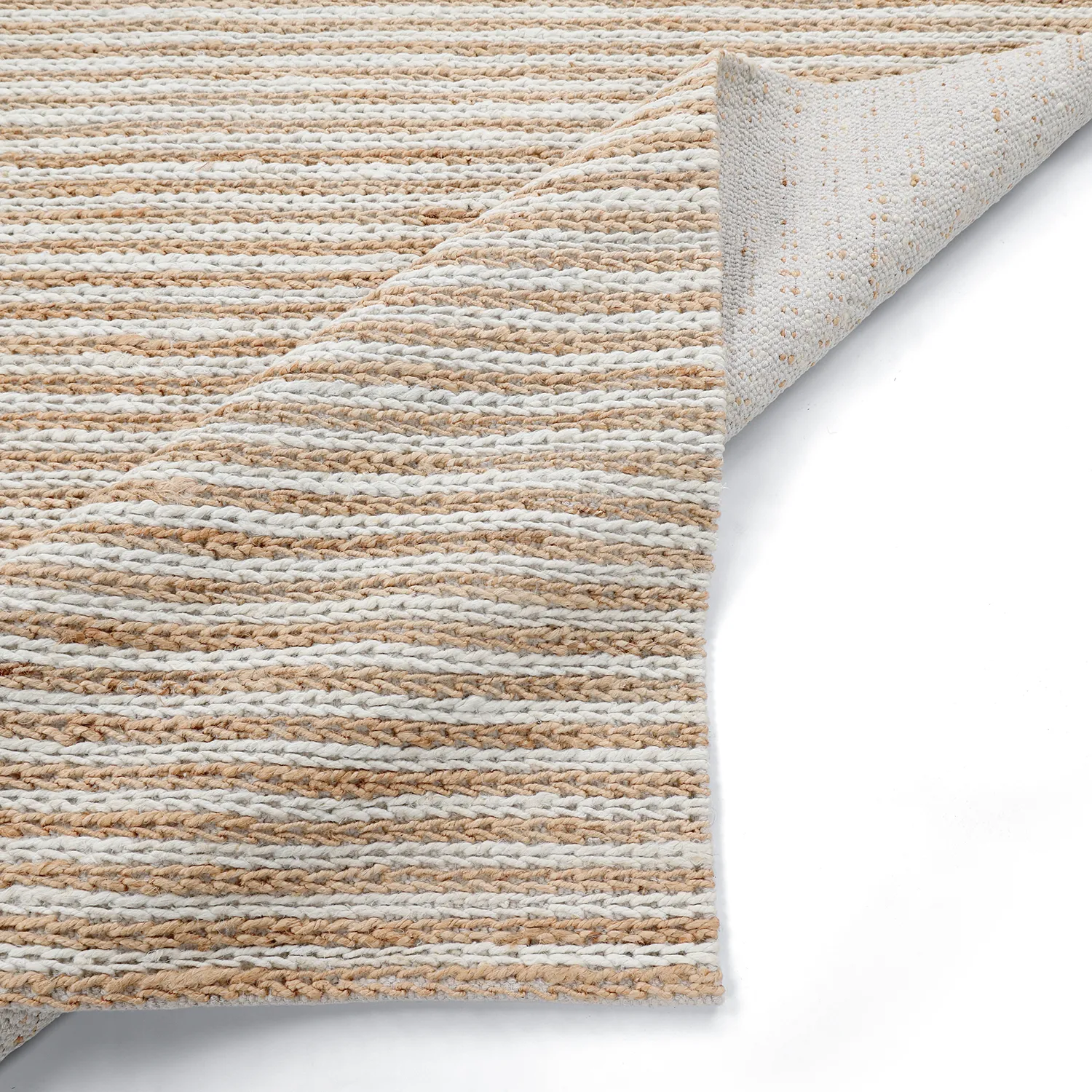 Jutový koberec - Howrah Braided Jute (příroda/bílá)
