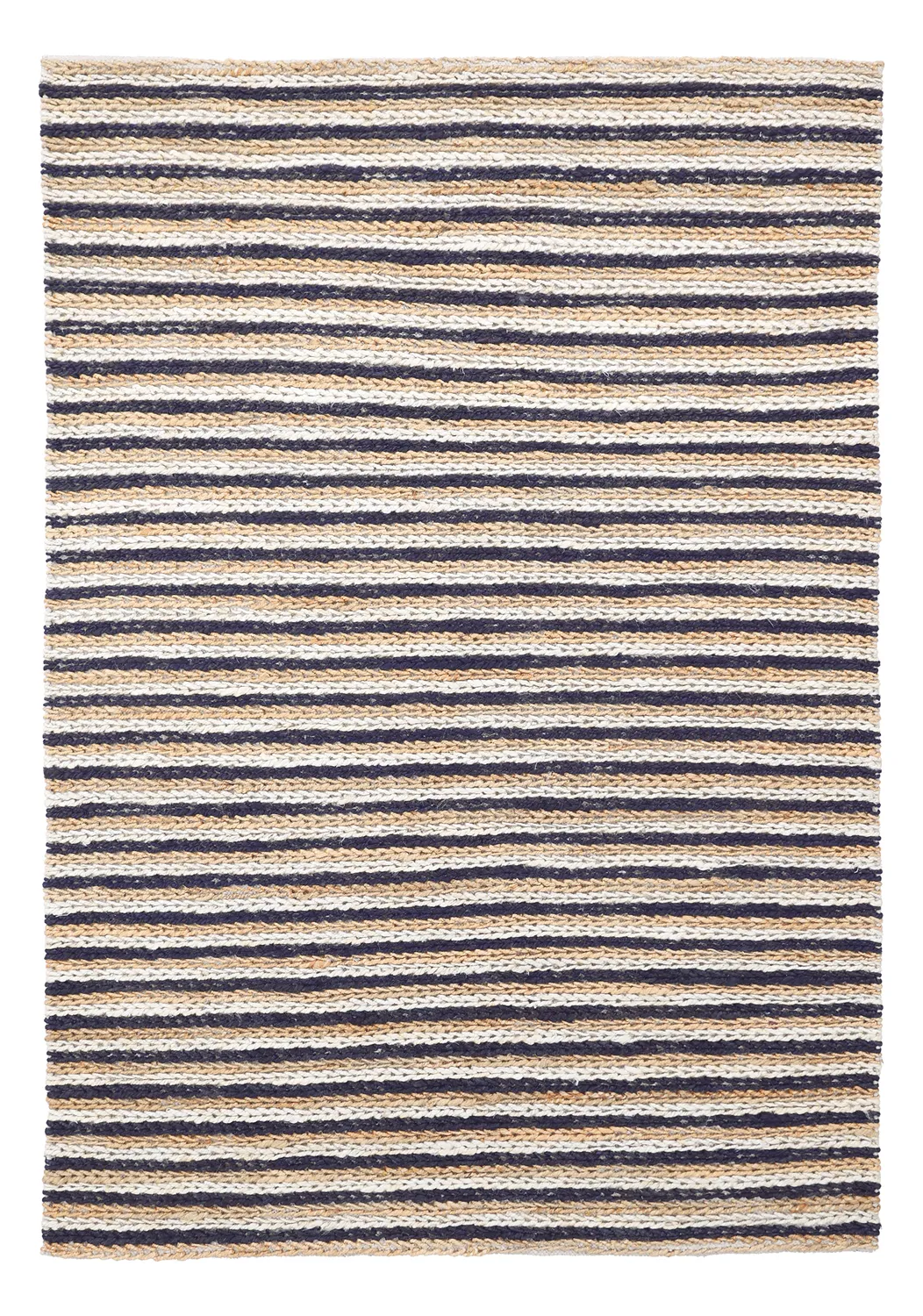 Jutový koberec - Howrah Braided Jute (přírodní/bílá/černá)