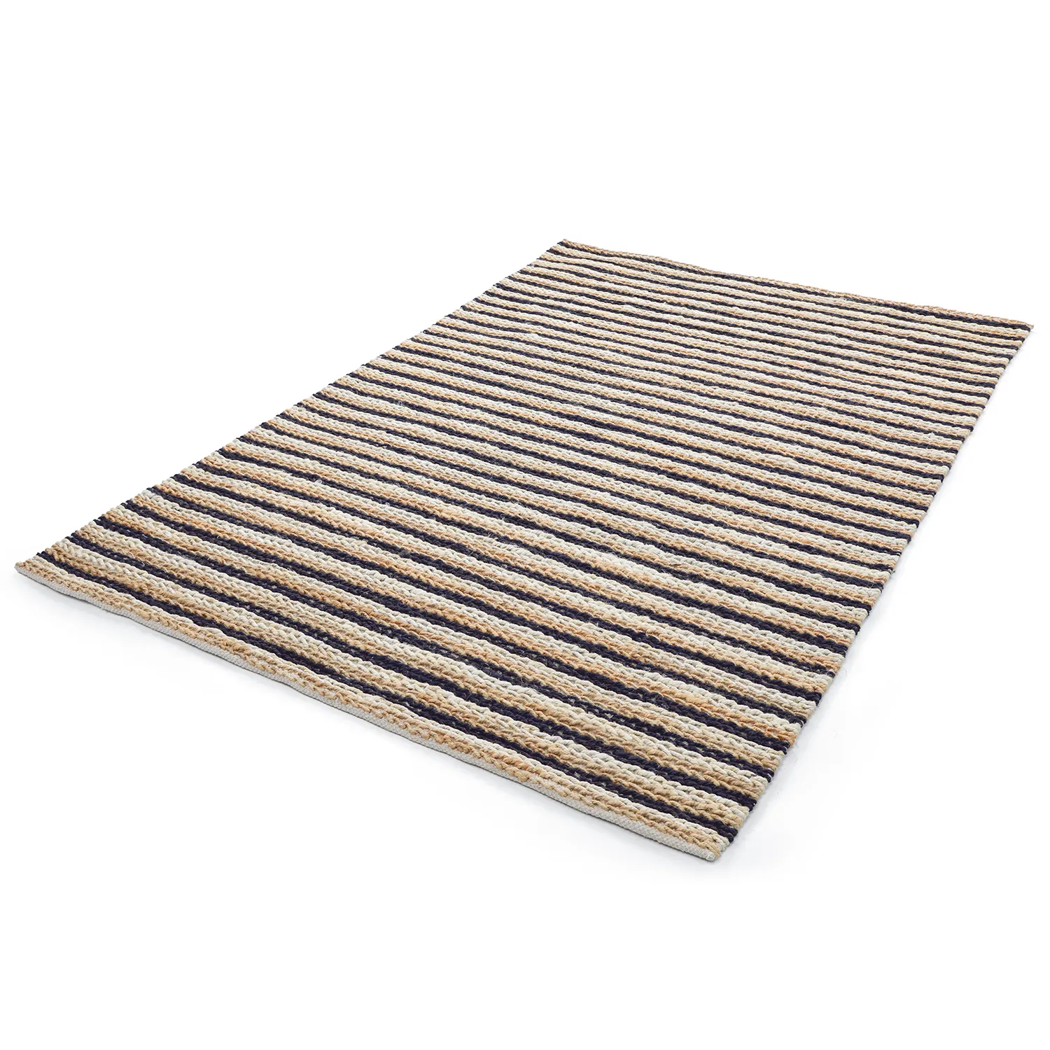Jutový koberec - Howrah Braided Jute (přírodní/bílá/černá)