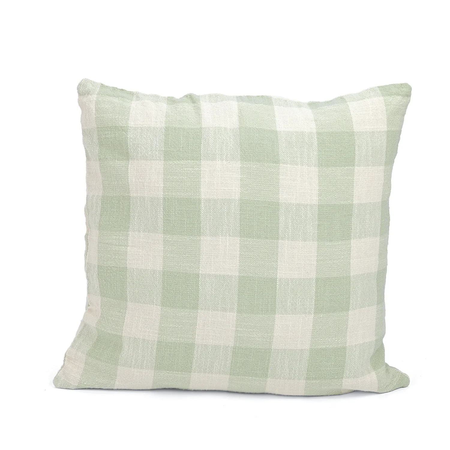 Povlak na polštář - Isela check cotton cushion cover (krémová/světle zelená)