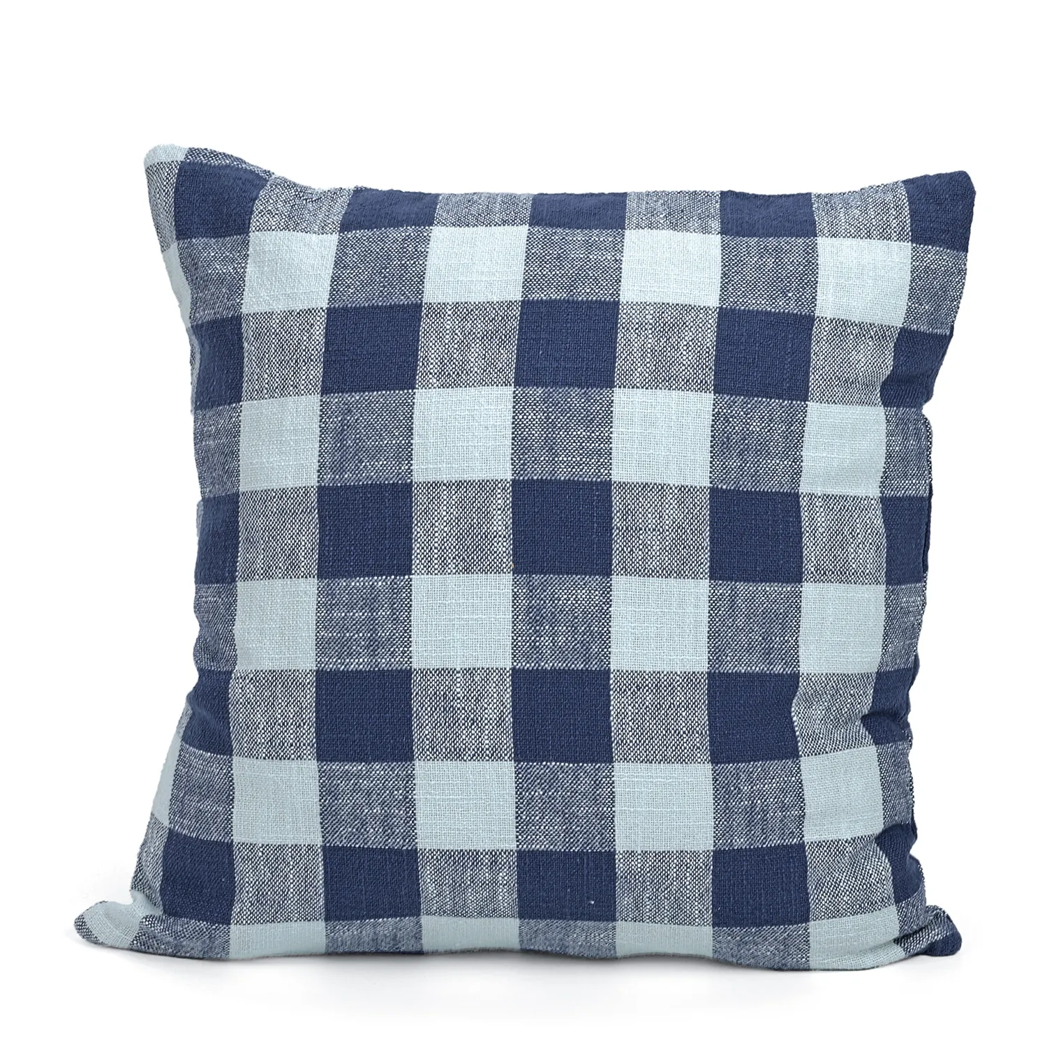 Povlak na polštář - Isela check cotton cushion cover (tmavě modrá/světle modrá)