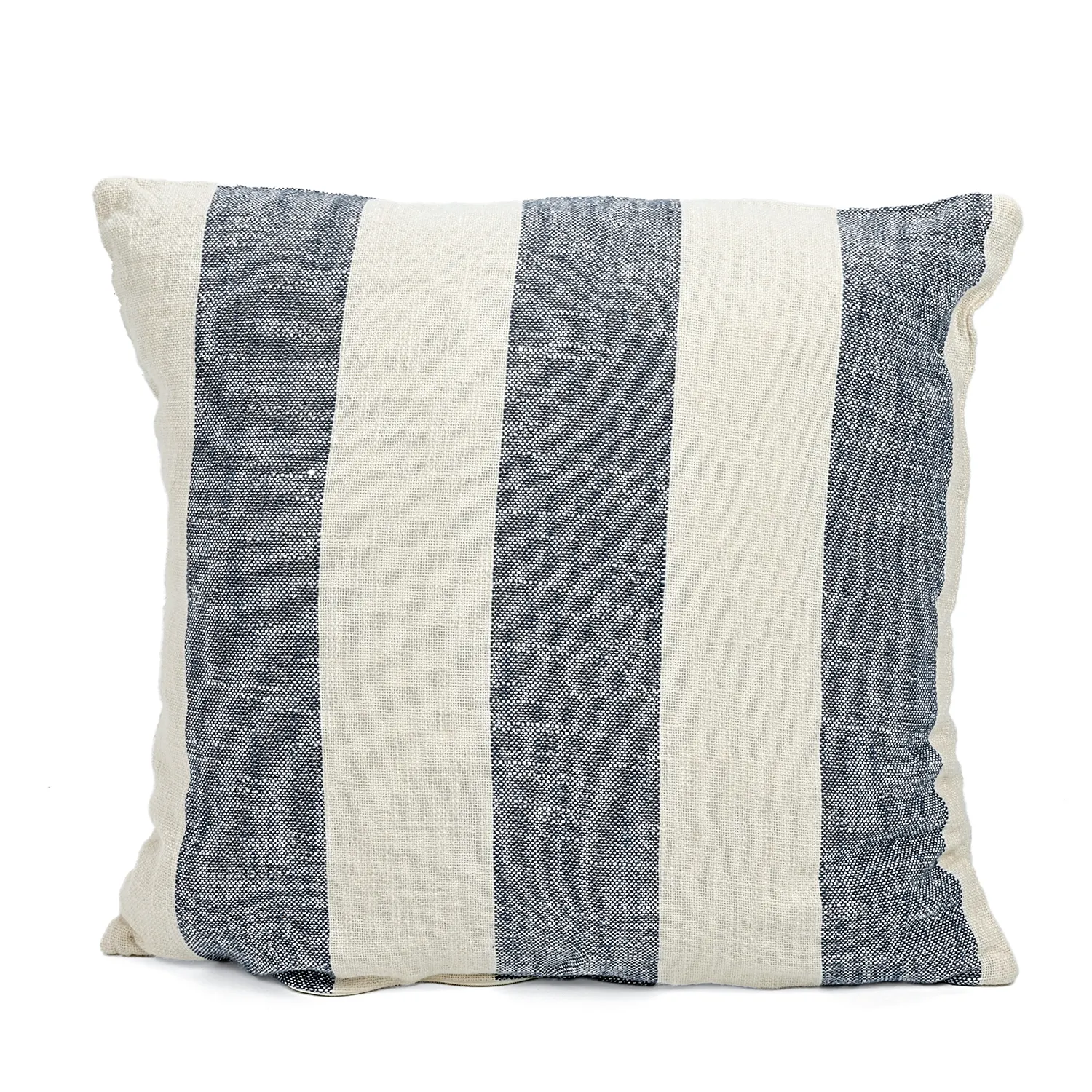 Povlak na polštář - Kora stripe cotton cushion cover (krémová/tmavomodrá)
