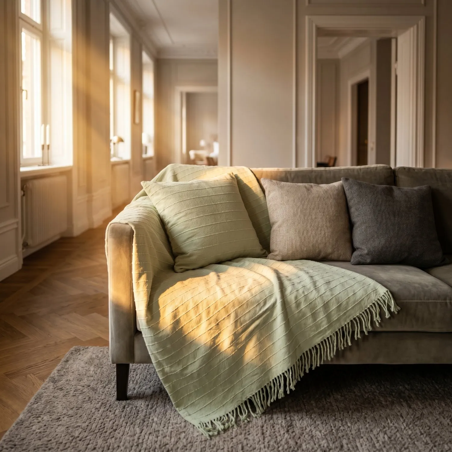 Povlak na polštář - Nalani cotton cushion cover (světle zelená)