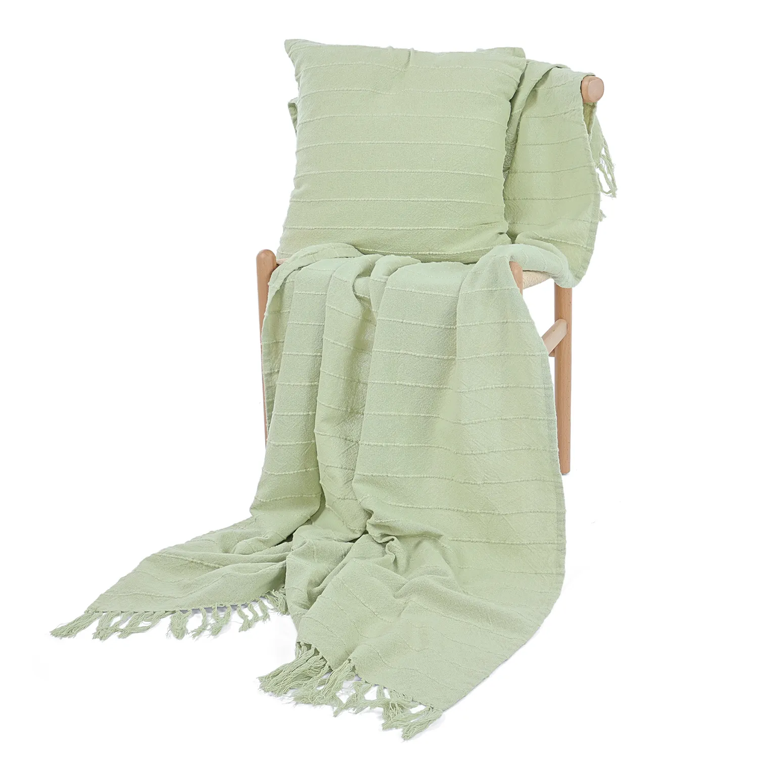 Deky - Nalani cotton throw (světle zelená)
