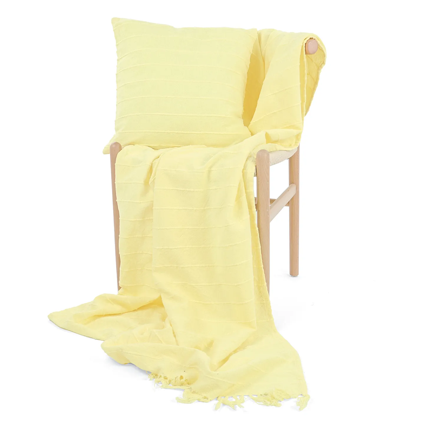 Deky - Nalani cotton throw (světle žlutá)