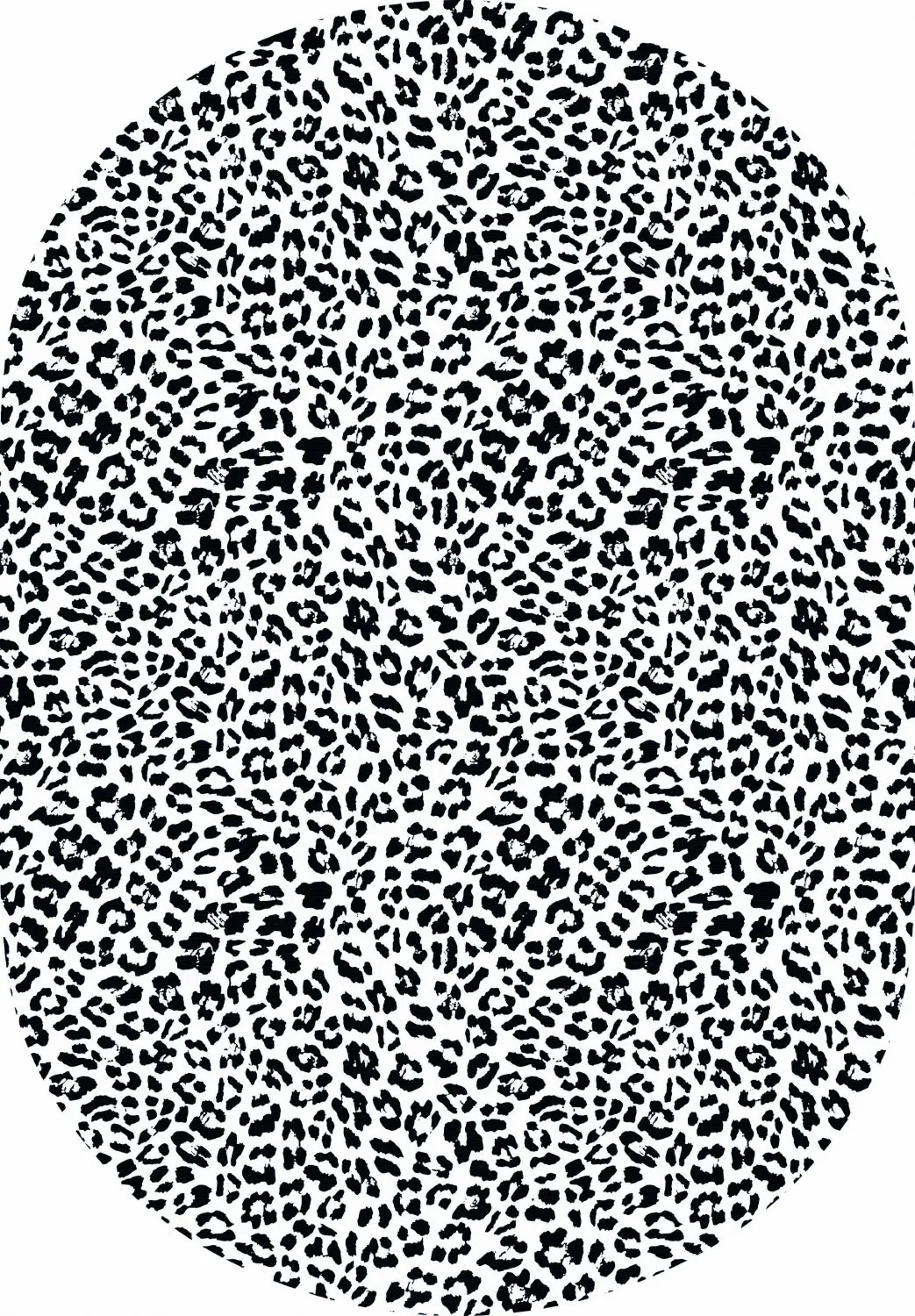 Oválný koberec - Leopard (černá/bílá)
