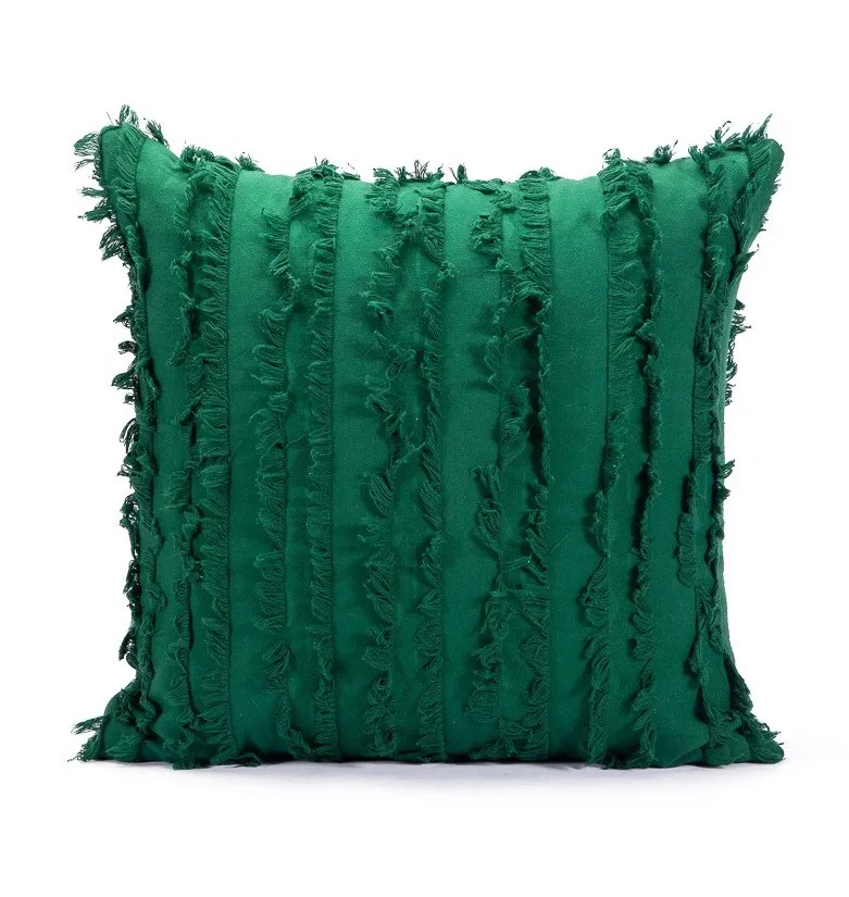 Povlak na polštář - Boho Linen 45 x 45 cm (Zelená)
