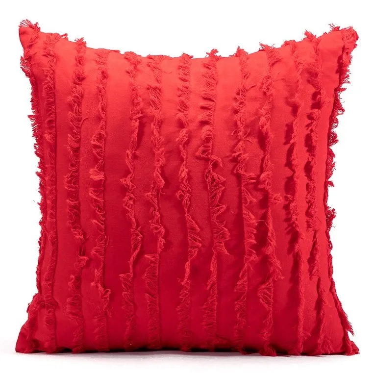 Povlak na polštář - Boho Linen 45 x 45 cm (Červená)