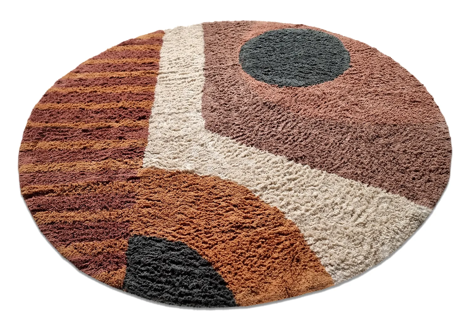 Kulatý koberec - Alpe Natural Cotton Shaggy (vícebarevná)