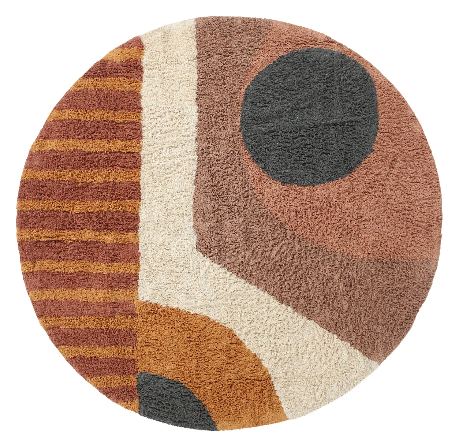 Kulatý koberec - Alpe Natural Cotton Shaggy (vícebarevná)