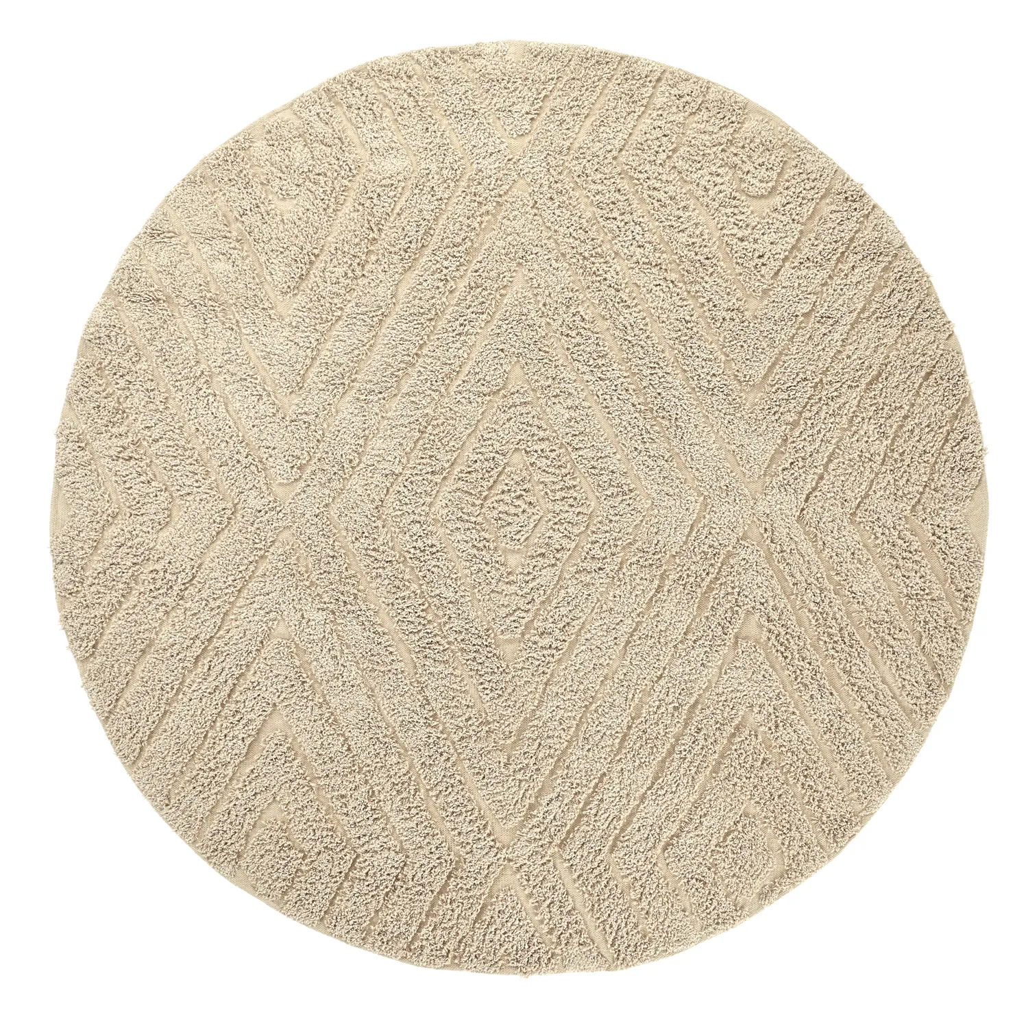 Kulatý koberec - Amberley Natural Cotton Shaggy (béžový)