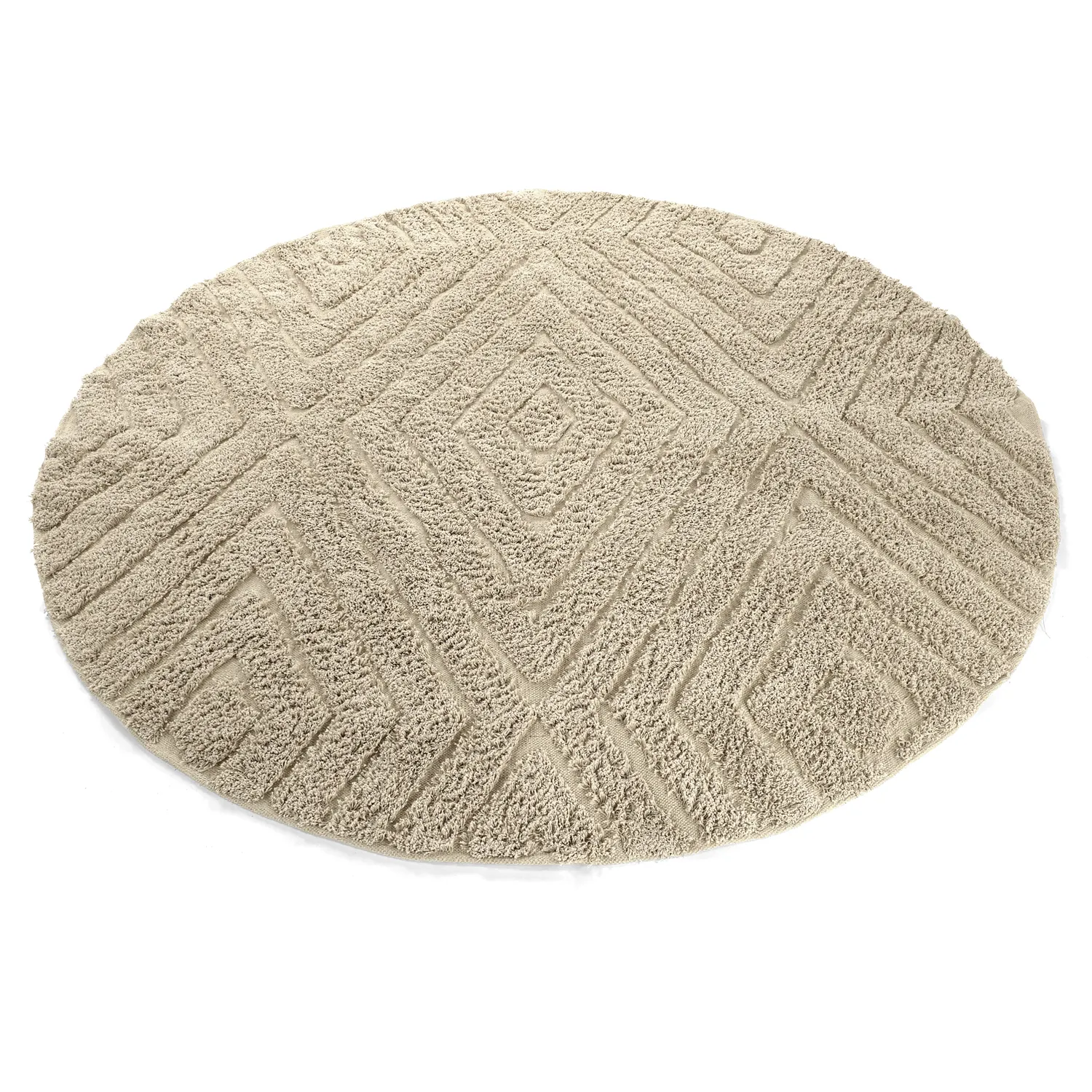 Kulatý koberec - Amberley Natural Cotton Shaggy (béžový)