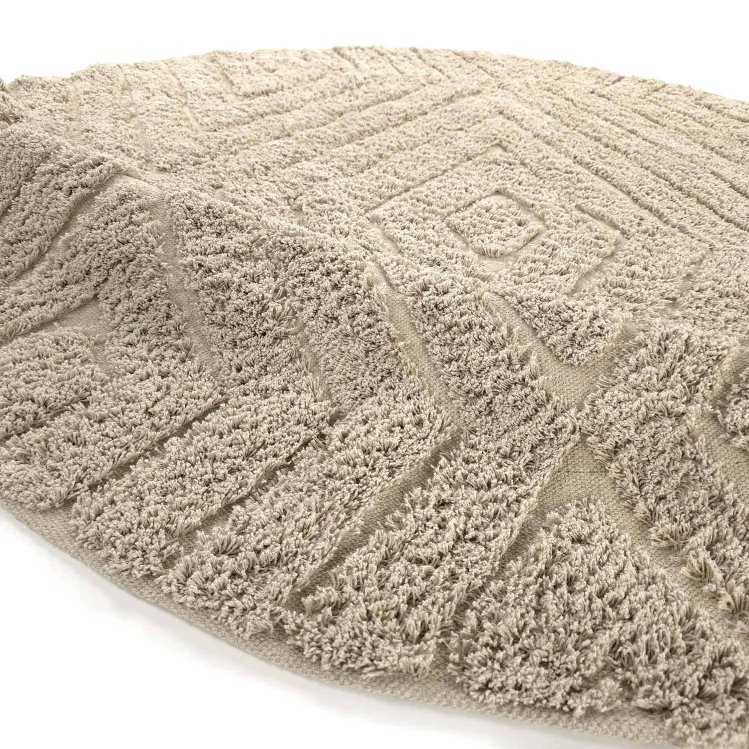 Kulatý koberec - Amberley Natural Cotton Shaggy (béžový)