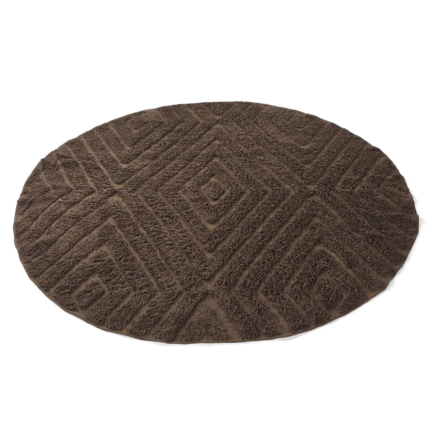 Kulatý koberec - Amberley Natural Cotton Shaggy (hnědý)