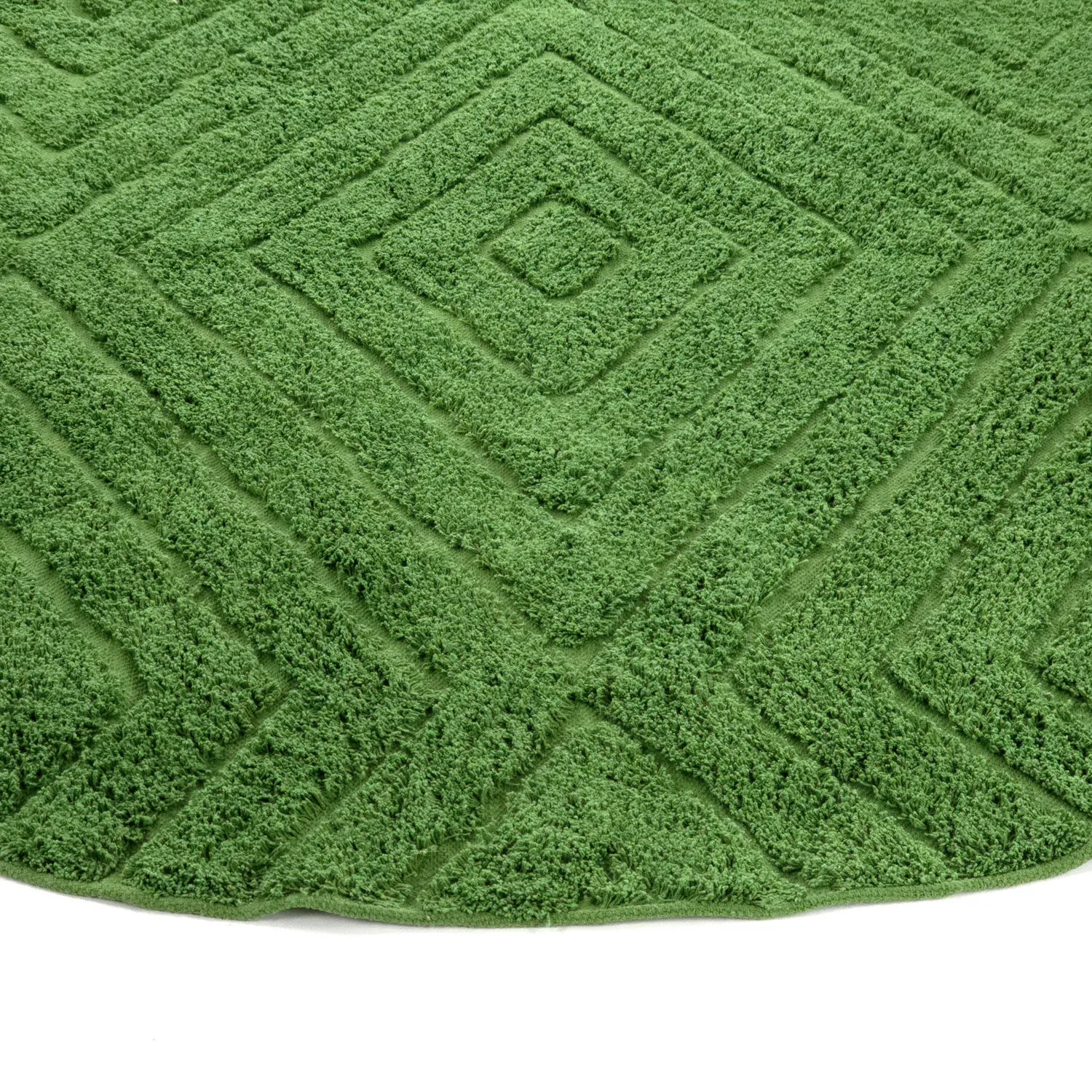Kulatý koberec - Amberley Natural Cotton Shaggy (zelený)