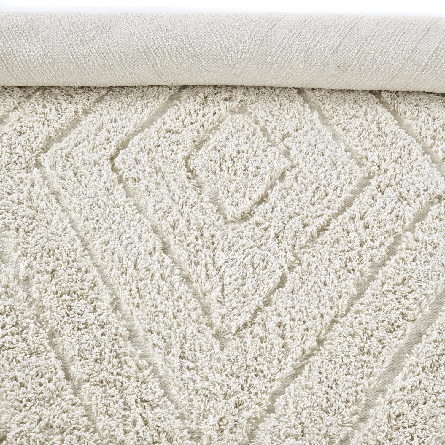 Shaggy koberce - Amberley Natural Cotton Shaggy (špinavě bílá)