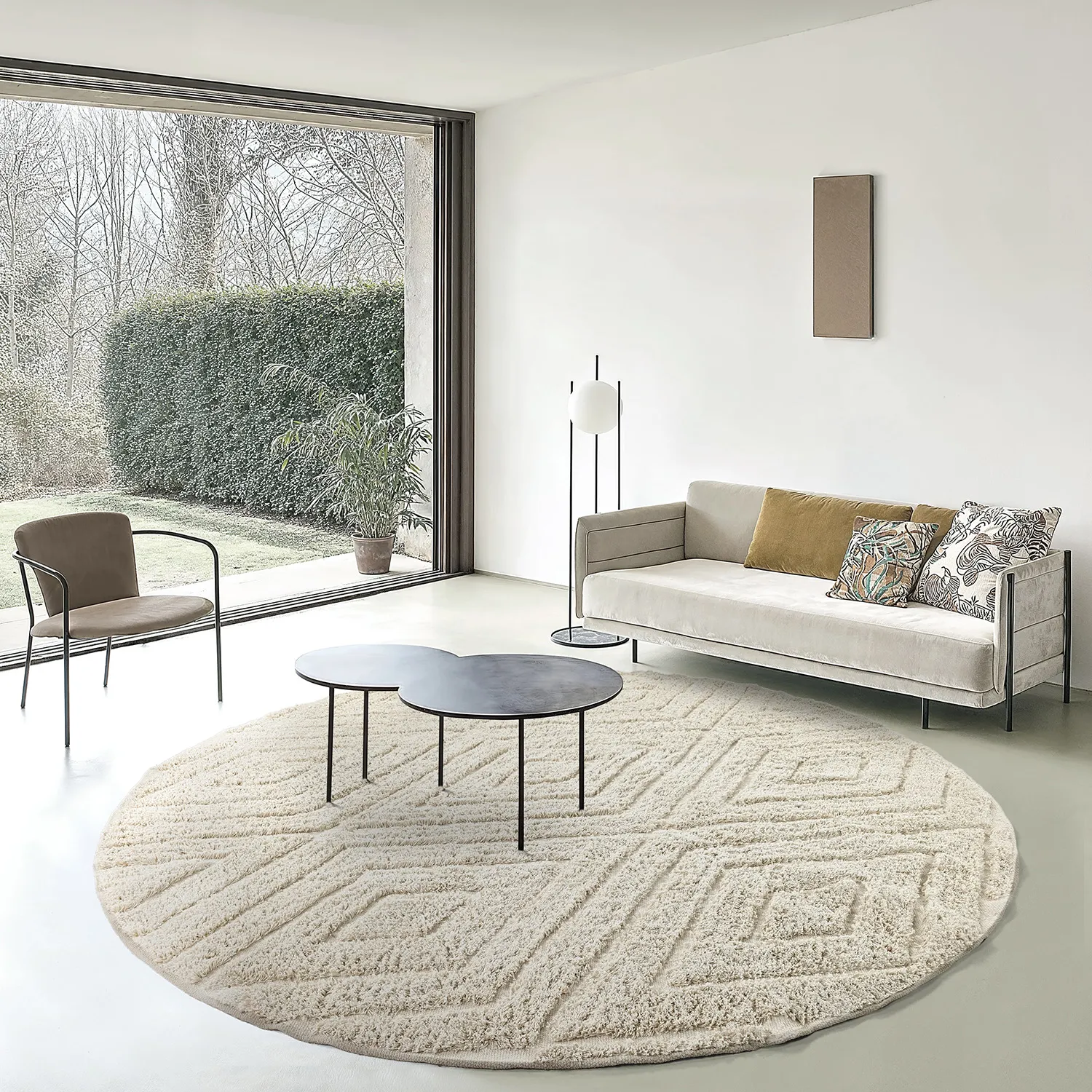 Kulatý koberec - Amberley Natural Cotton Shaggy (špinavě bílá)