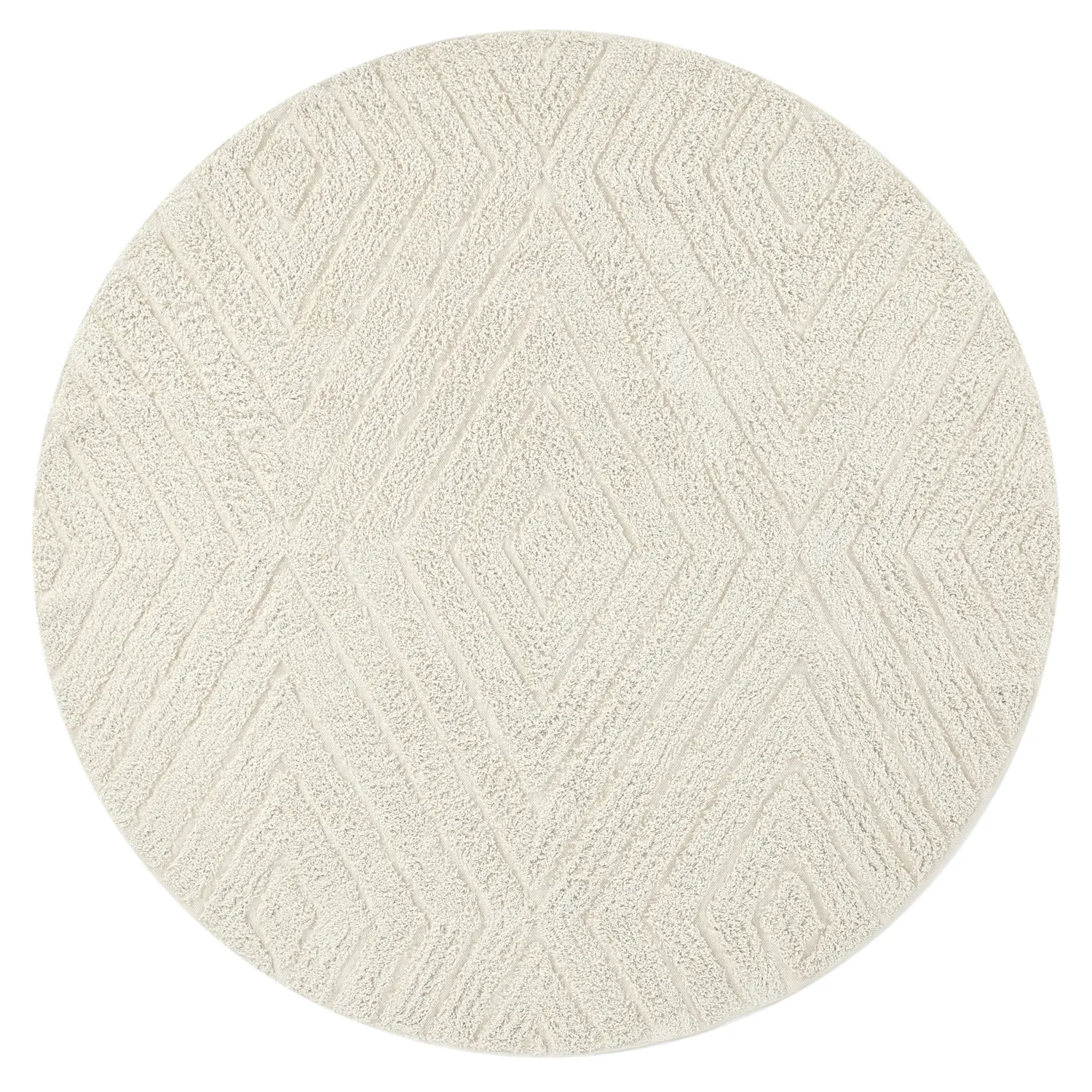Kulatý koberec - Amberley Natural Cotton Shaggy (špinavě bílá)