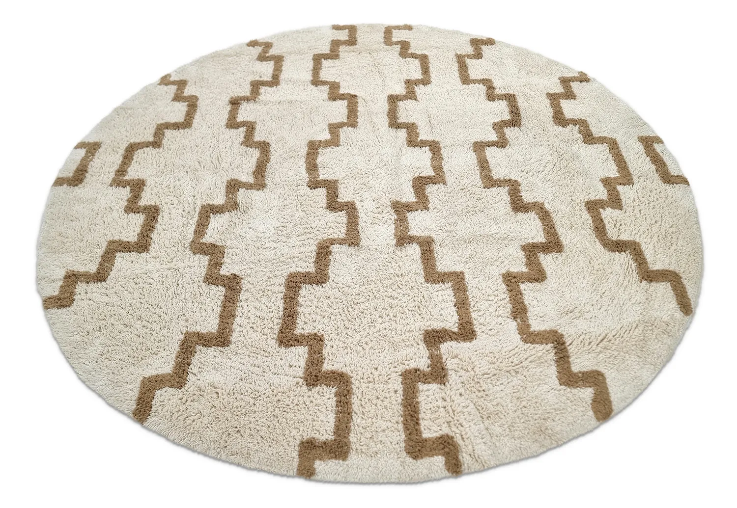 Kulatý koberec - Arlon Natural Cotton Shaggy (béžová)