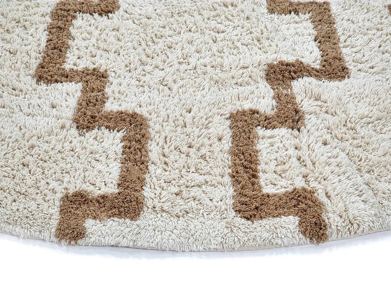 Kulatý koberec - Arlon Natural Cotton Shaggy (béžová)