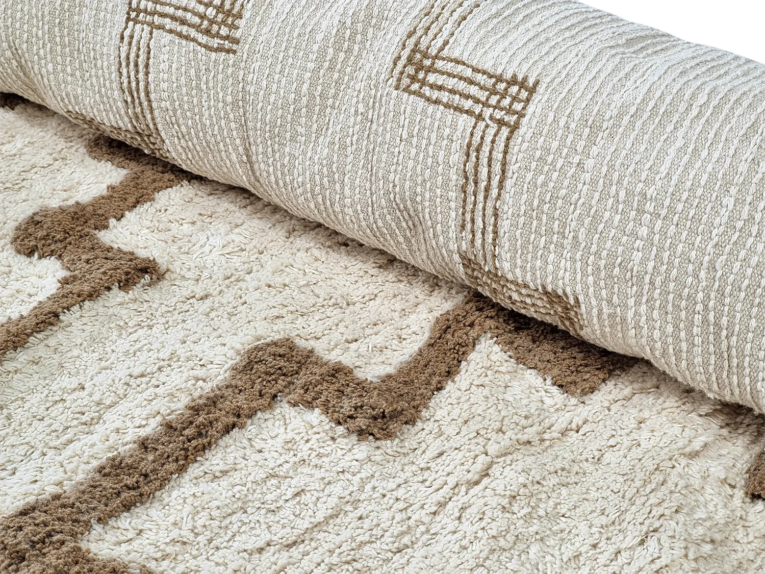 Kulatý koberec - Arlon Natural Cotton Shaggy (béžová)
