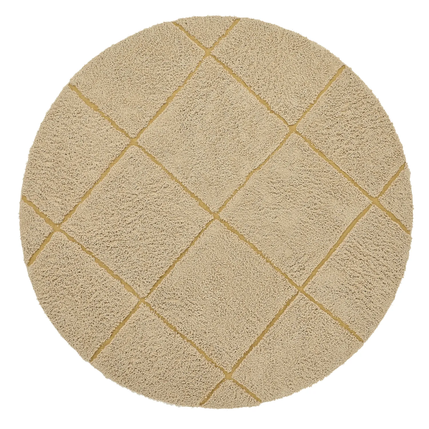 Kulatý koberec - Bellevue Natural Cotton Shaggy (béžová/hnědá)