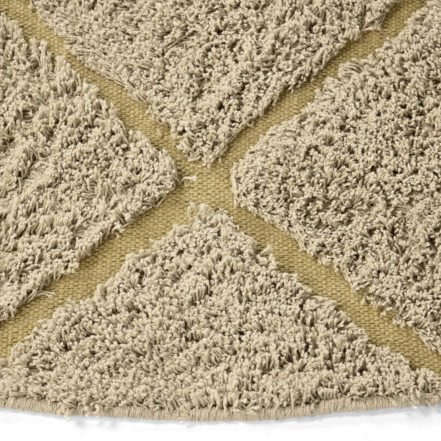 Kulatý koberec - Bellevue Natural Cotton Shaggy (béžová/hnědá)