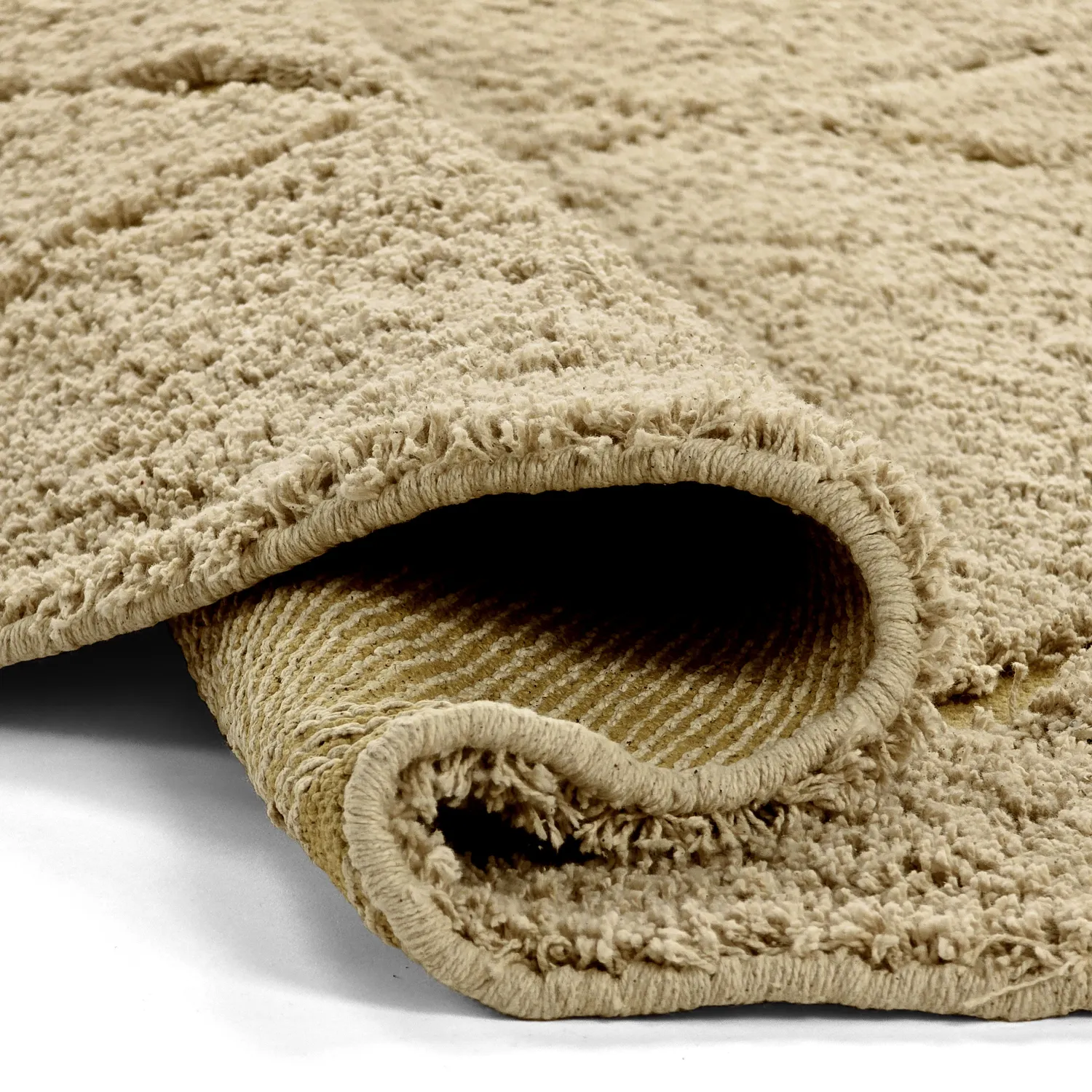 Kulatý koberec - Bellevue Natural Cotton Shaggy (béžová/hnědá)