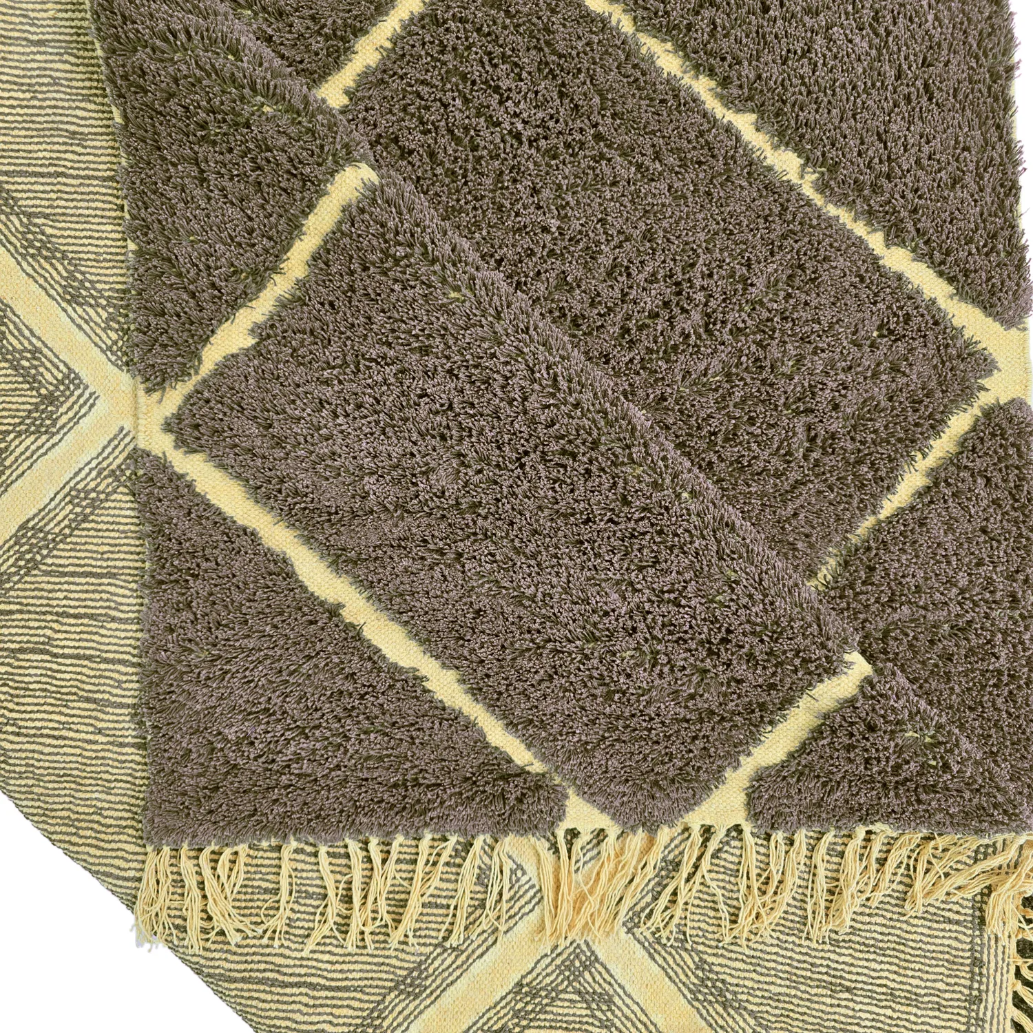 Shaggy koberce - Bellevue Natural Cotton Shaggy (hnědá/žlutá)