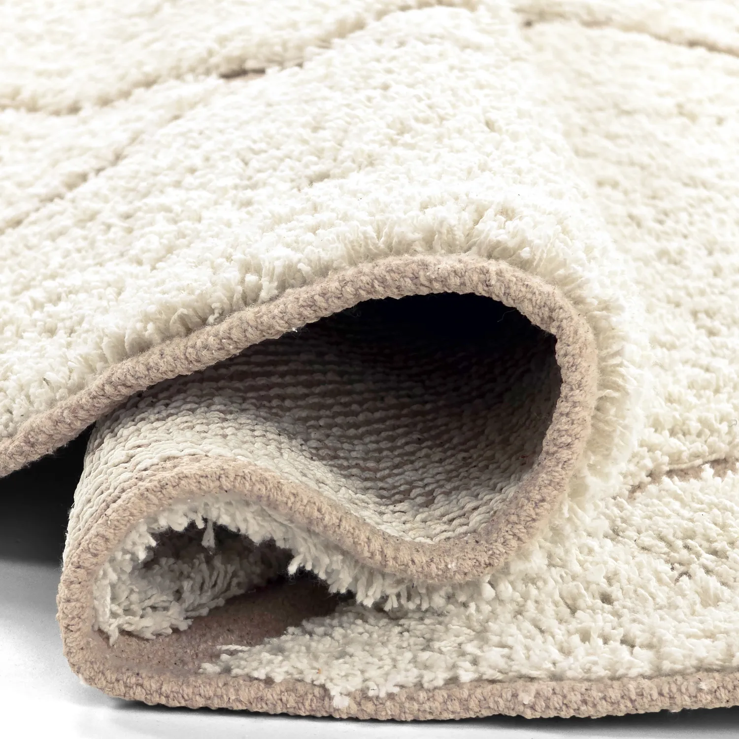 Kulatý koberec - Bellevue Natural Cotton Shaggy (šedobílá/béžová)