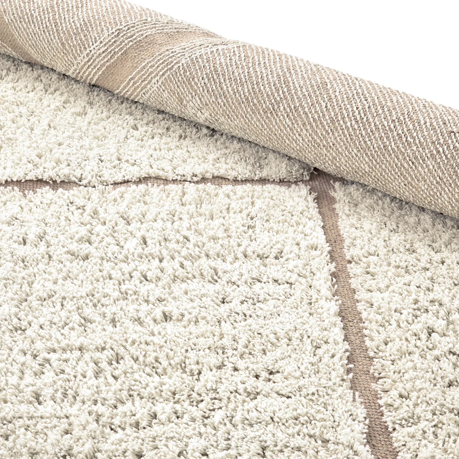Kulatý koberec - Bellevue Natural Cotton Shaggy (šedobílá/béžová)