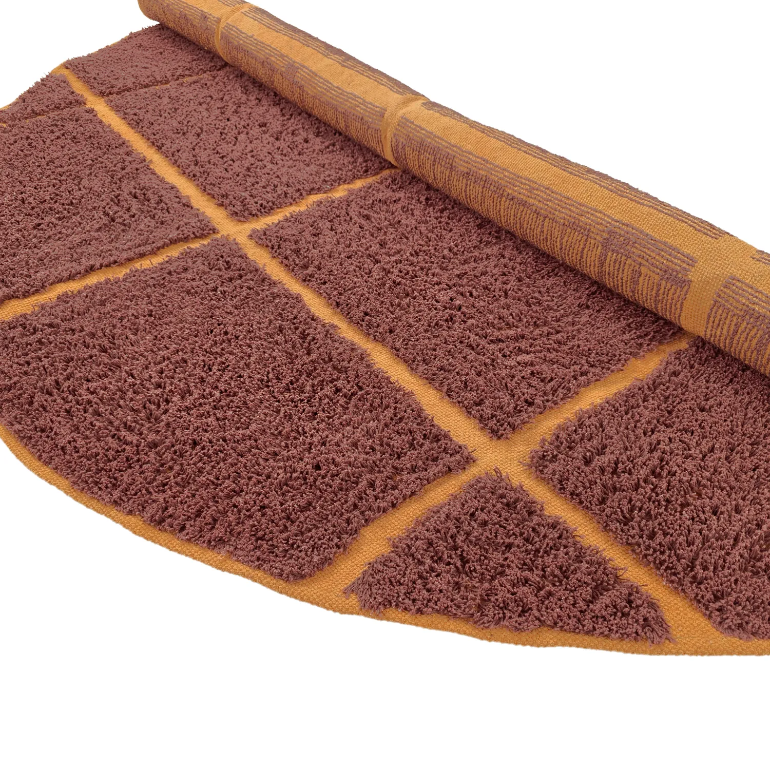 Kulatý koberec - Bellevue Natural Cotton Shaggy (červená/oranžová)