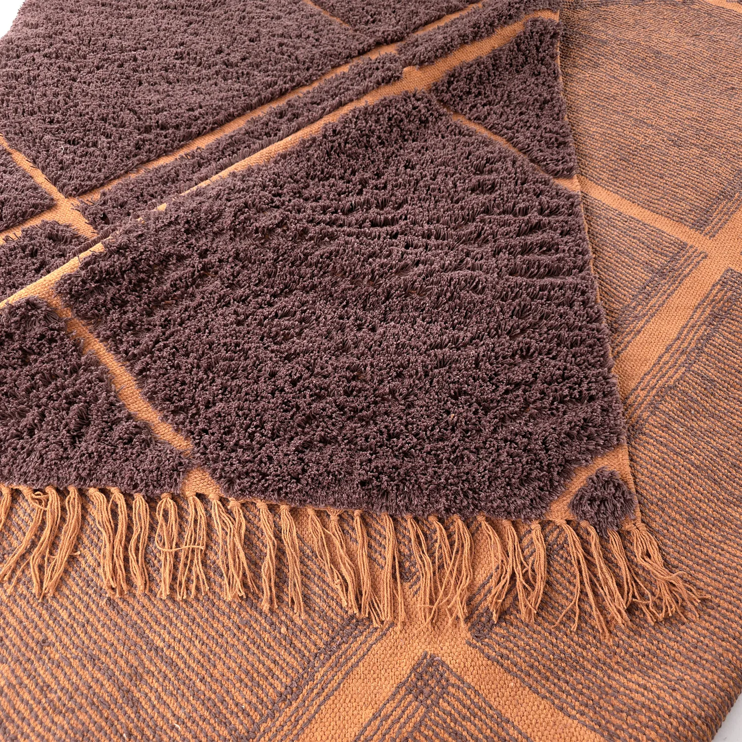 Shaggy koberce - Bellevue Natural Cotton Shaggy (červená/oranžová)