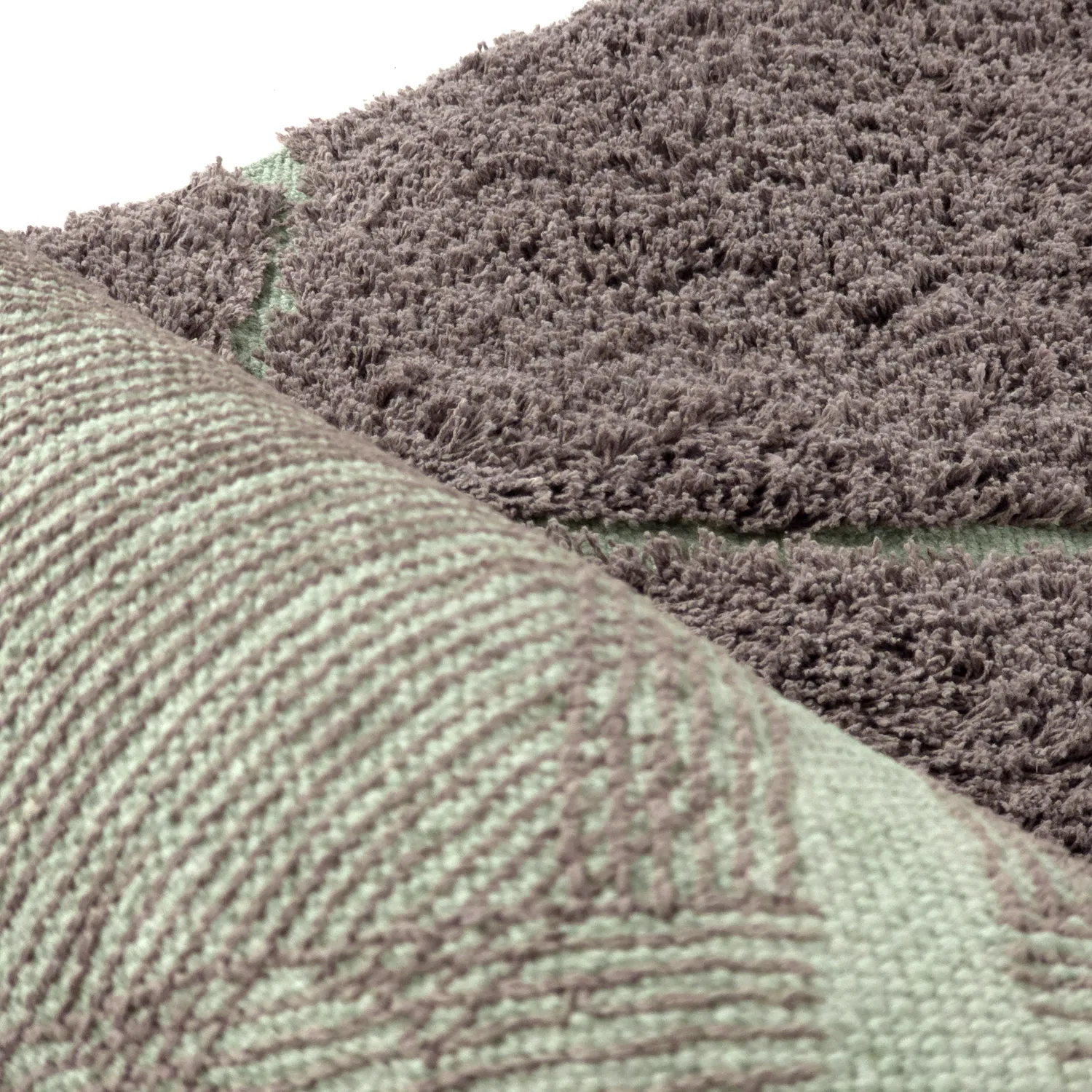 Shaggy koberce - Bellevue Natural Cotton Shaggy (taupe/zelená)