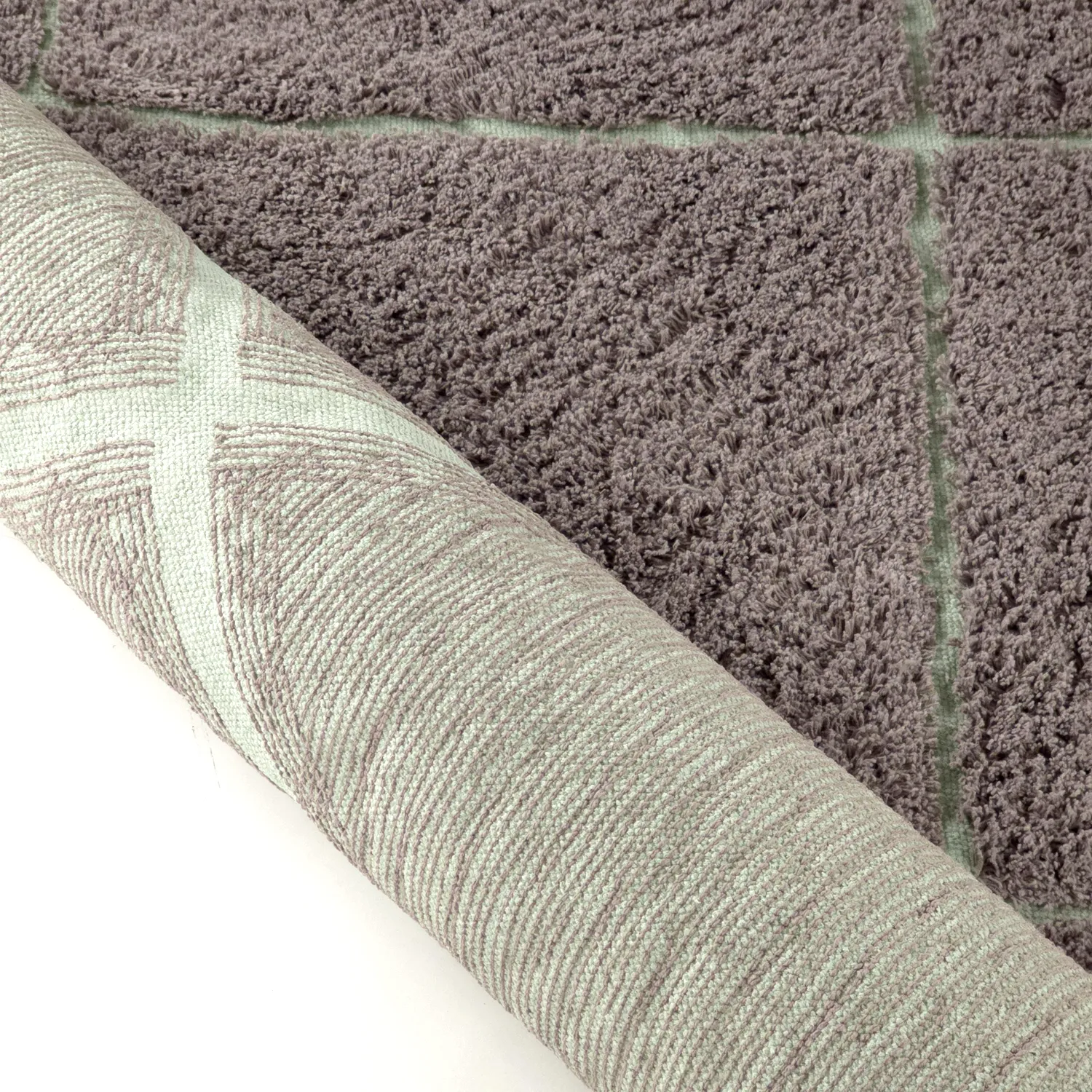 Shaggy koberce - Bellevue Natural Cotton Shaggy (taupe/zelená)