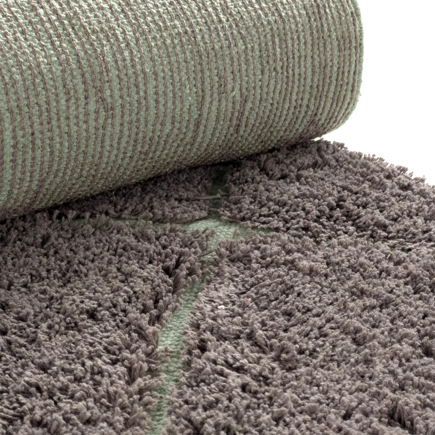 Shaggy koberce - Bellevue Natural Cotton Shaggy (taupe/zelená)