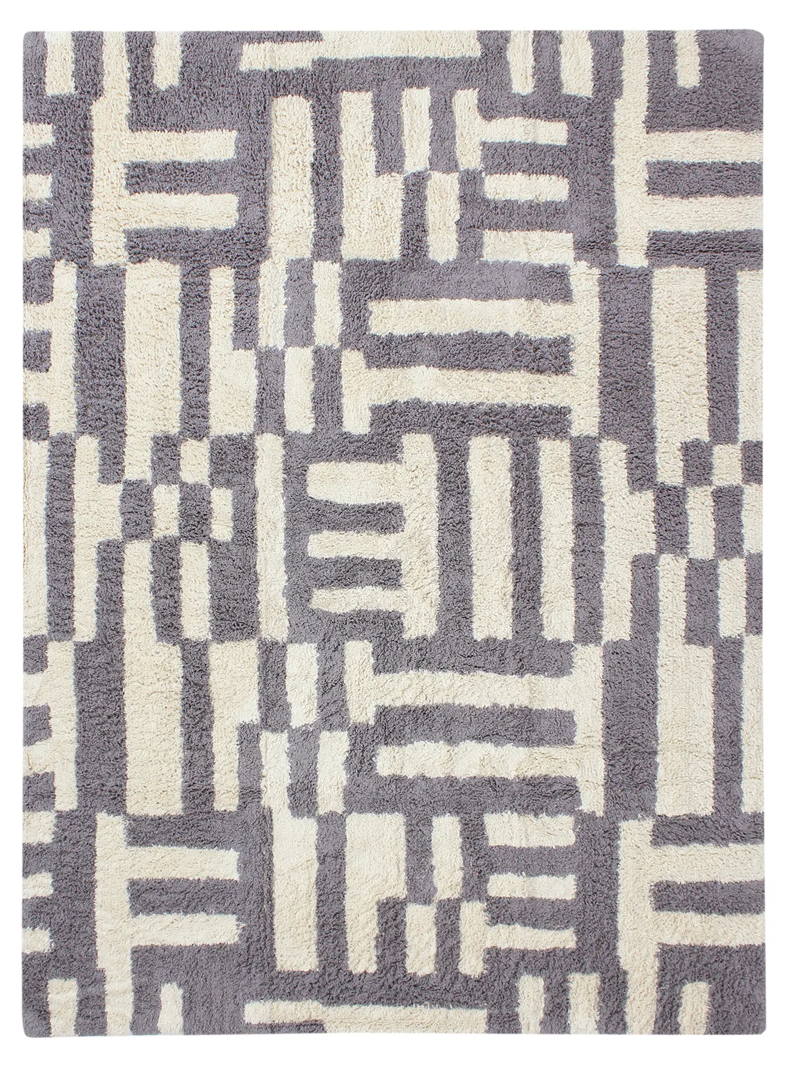 Shaggy koberce - Bergamo Natural Cotton Shaggy (šedá/bílá)