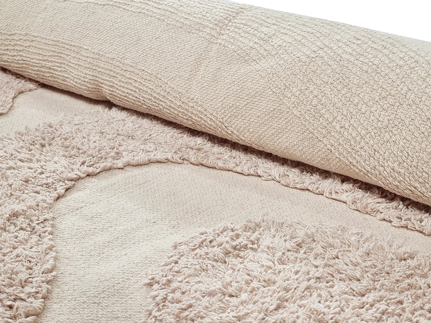 Kulatý koberec - Bonnie Natural Cotton Shaggy (béžová)