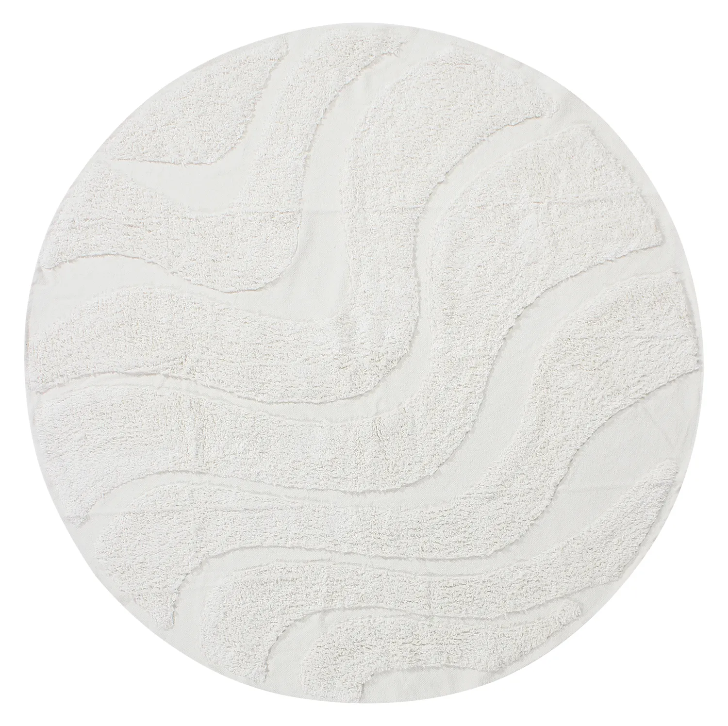 Kulatý koberec - Bonnie Natural Cotton Shaggy (offwhite)