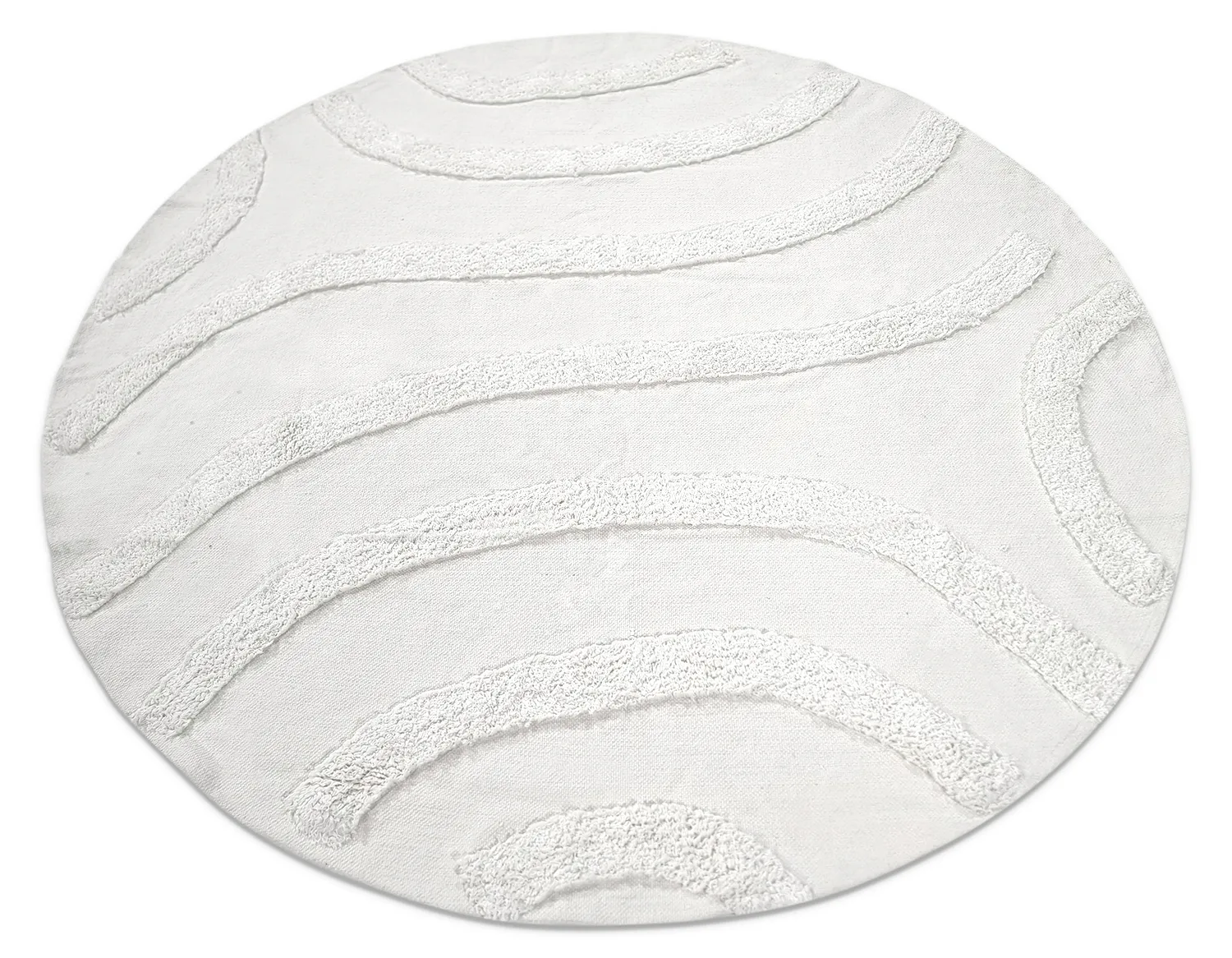 Kulatý koberec - Bonnie Natural Cotton Shaggy (offwhite)