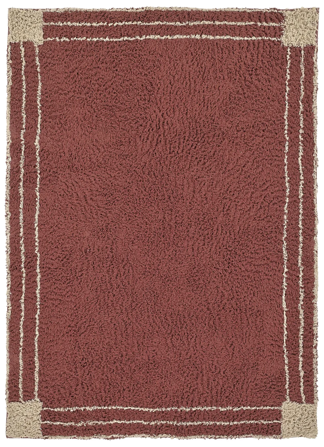 Shaggy koberce - Cataya Natural Cotton Shaggy (hnědá/béžová)