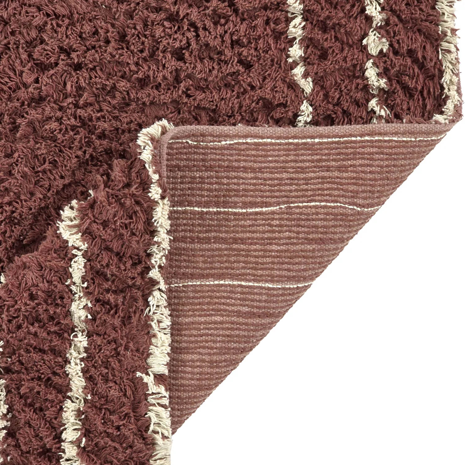 Shaggy koberce - Cataya Natural Cotton Shaggy (hnědá/béžová)