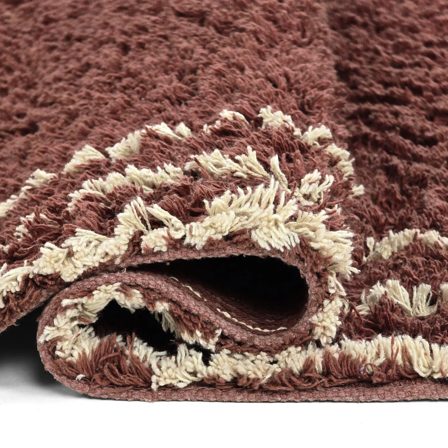 Shaggy koberce - Cataya Natural Cotton Shaggy (hnědá/béžová)