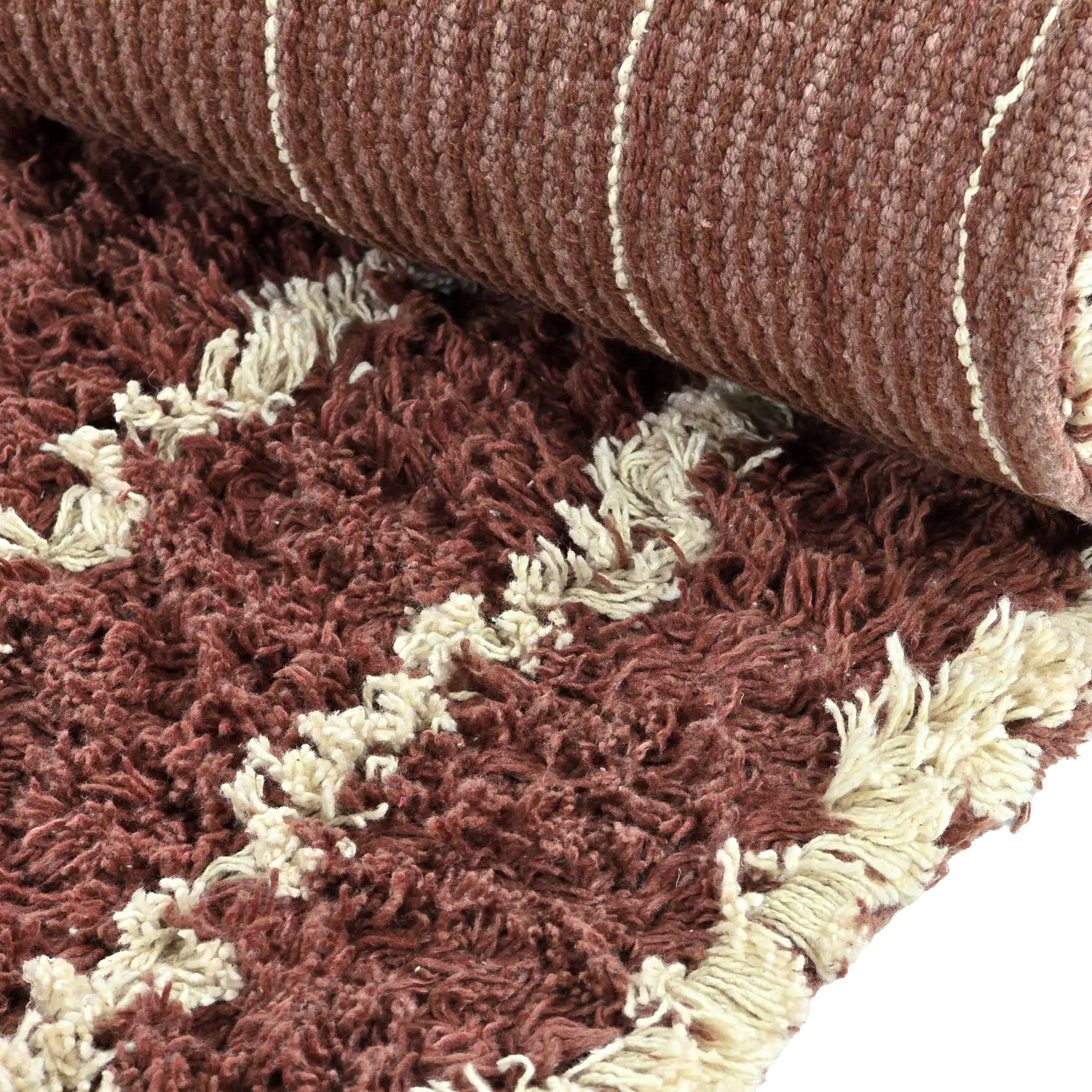 Shaggy koberce - Cataya Natural Cotton Shaggy (hnědá/béžová)