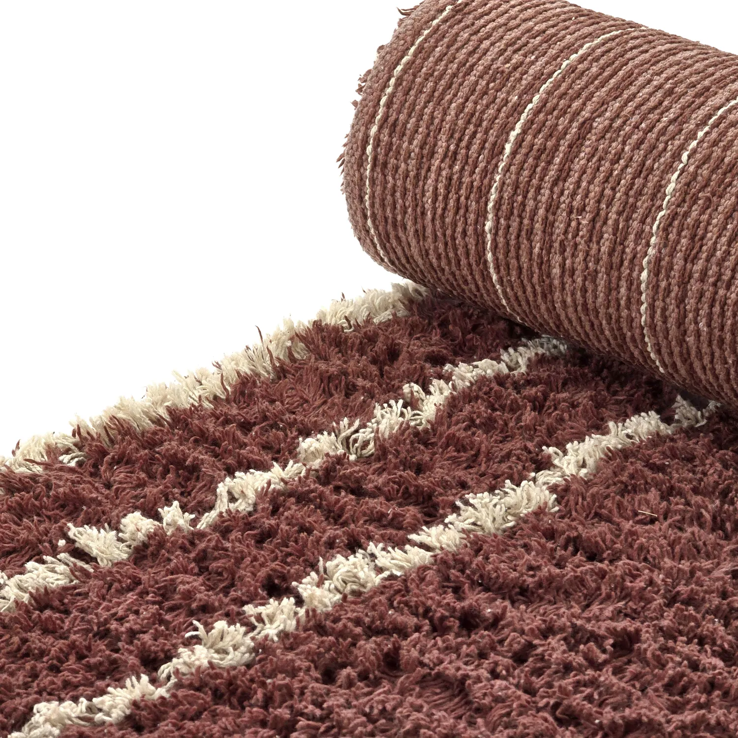 Shaggy koberce - Cataya Natural Cotton Shaggy (hnědá/béžová)
