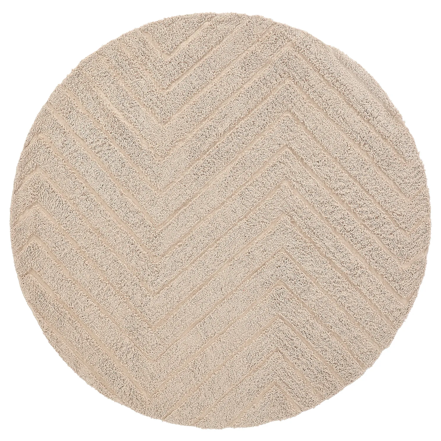 Kulatý koberec - Conara Natural Cotton Shaggy (béžový)