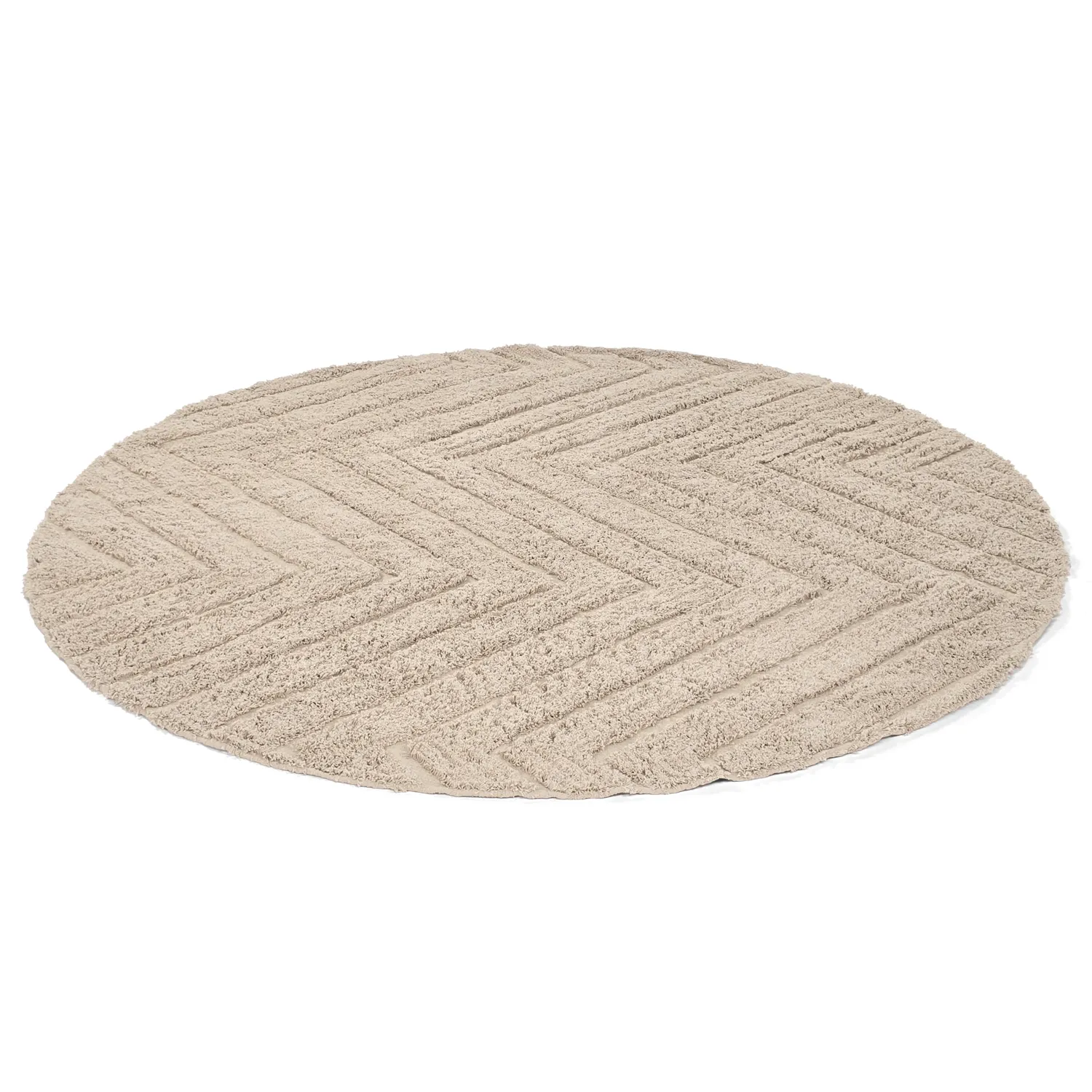 Kulatý koberec - Conara Natural Cotton Shaggy (béžový)